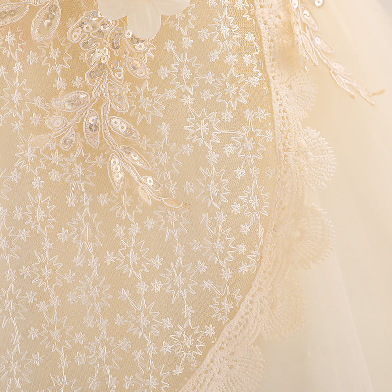 Puffy Princess Ball Gown Dress for Baby Girls – Lace & Tulle Party Wear