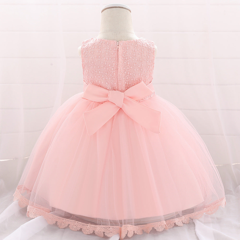 Puffy Princess Ball Gown Dress for Baby Girls – Lace & Tulle Party Wear