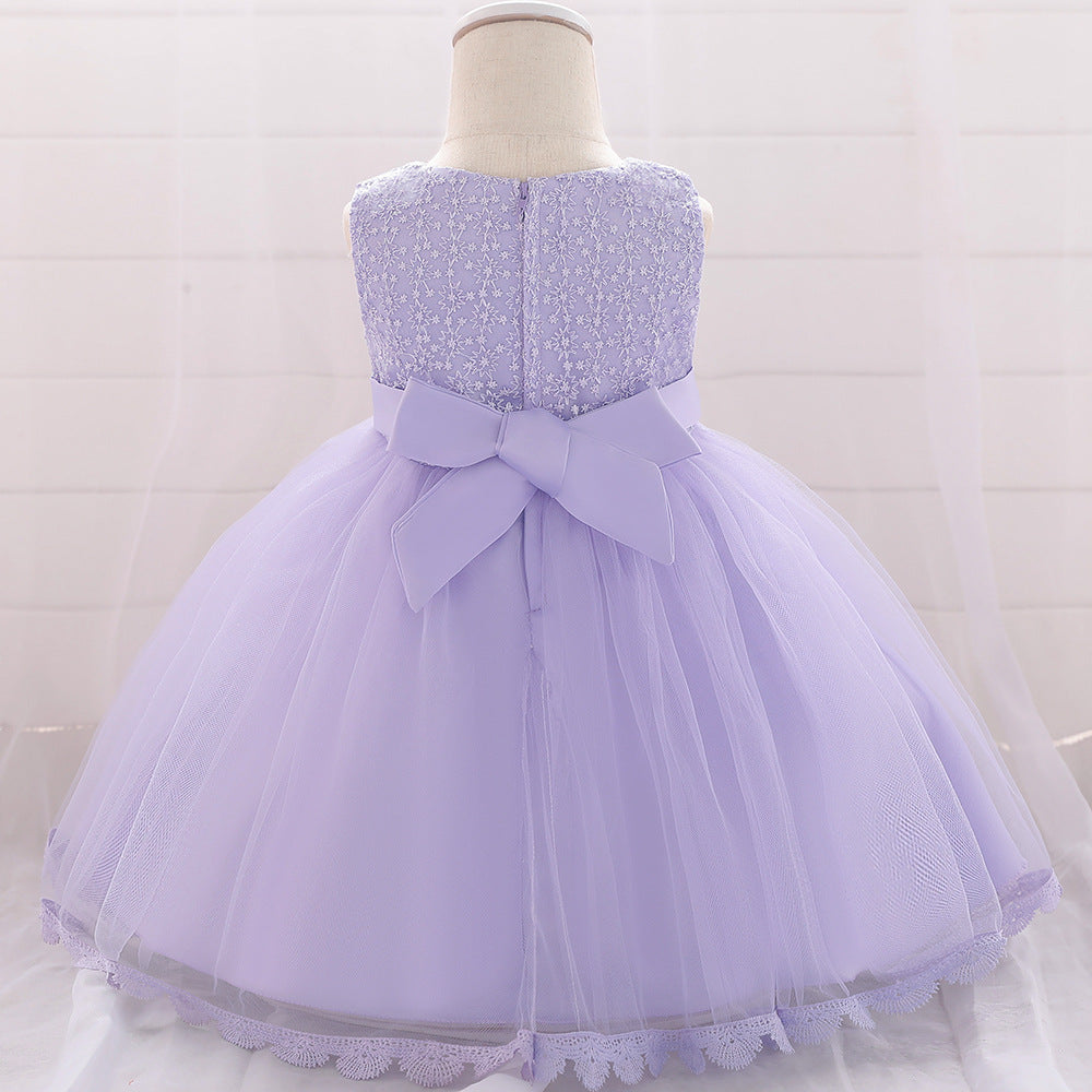 Puffy Princess Ball Gown Dress for Baby Girls – Lace & Tulle Party Wear
