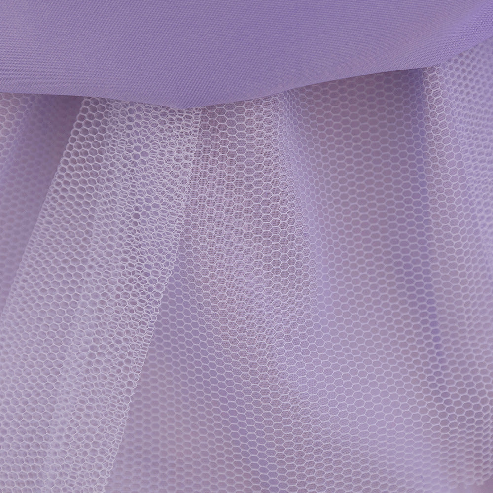 Puffy Ball Gown Princess Dress for Girls - Tea Length Satin Tulle Party Dress