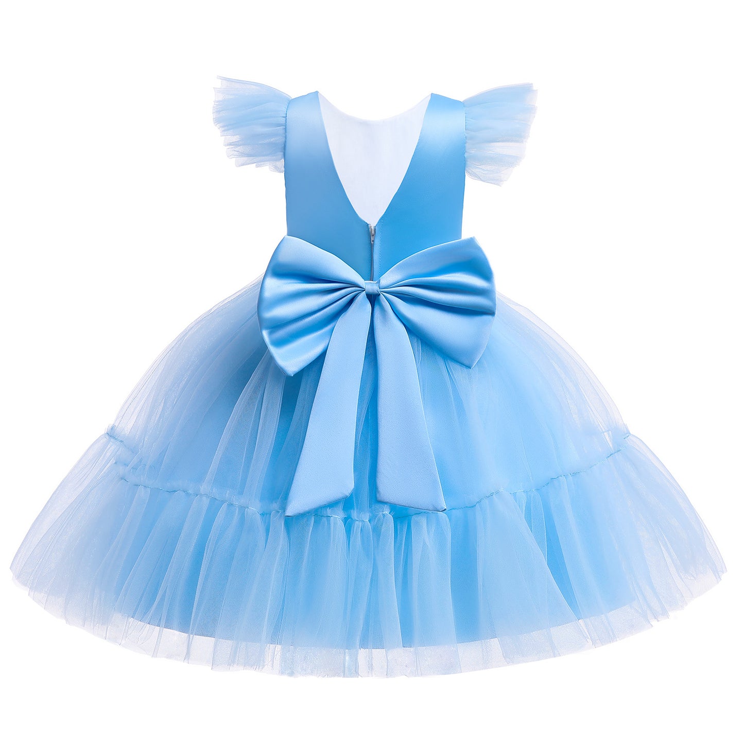 Puffy Ball Gown Princess Dress for Girls Ages 3-10 - Tulle & Satin Party Dress
