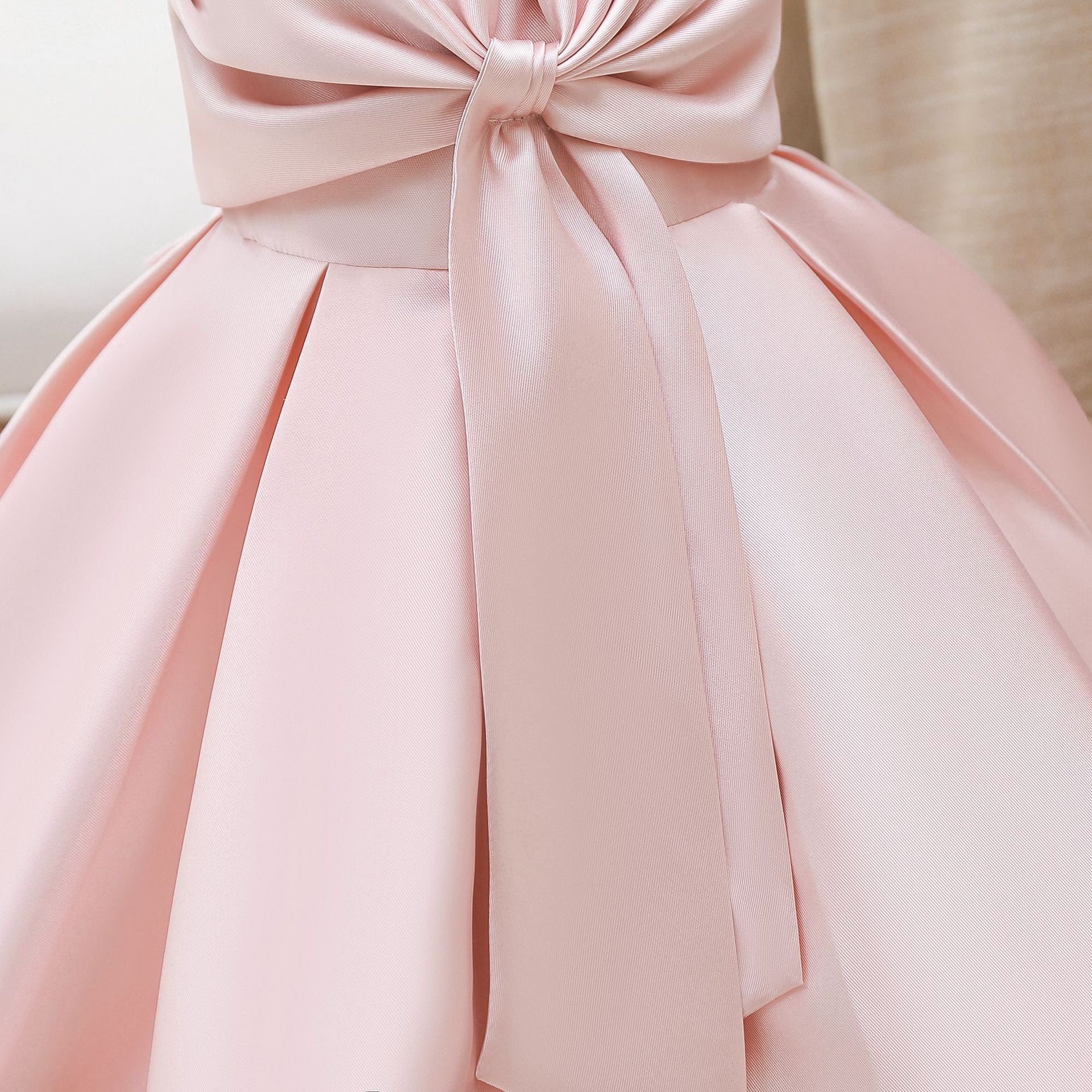 Frocklet Adorable Puffy Satin Ball Gown for Baby Girls – Ruffle Frill Tea Length Party Dress 19