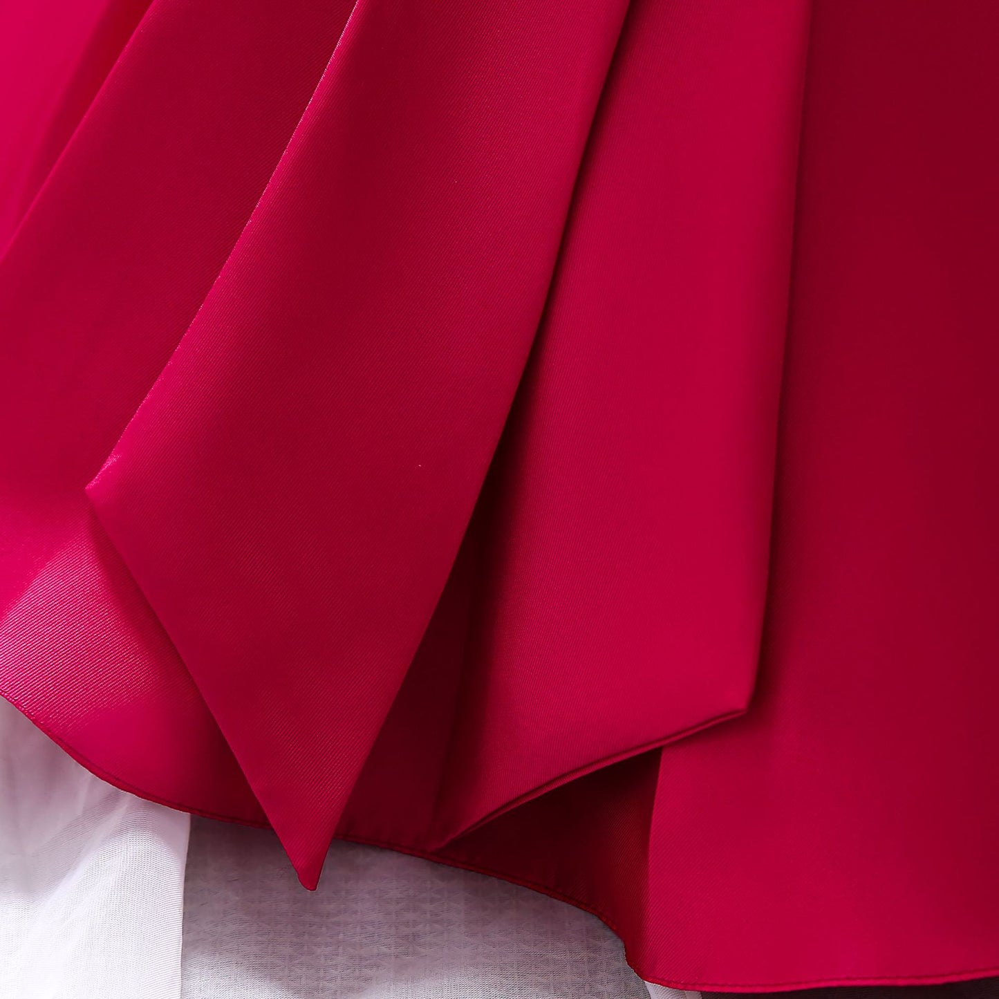 Adorable Puffy Satin Ball Gown for Baby Girls – Ruffle Frill Tea Length Party Dress
