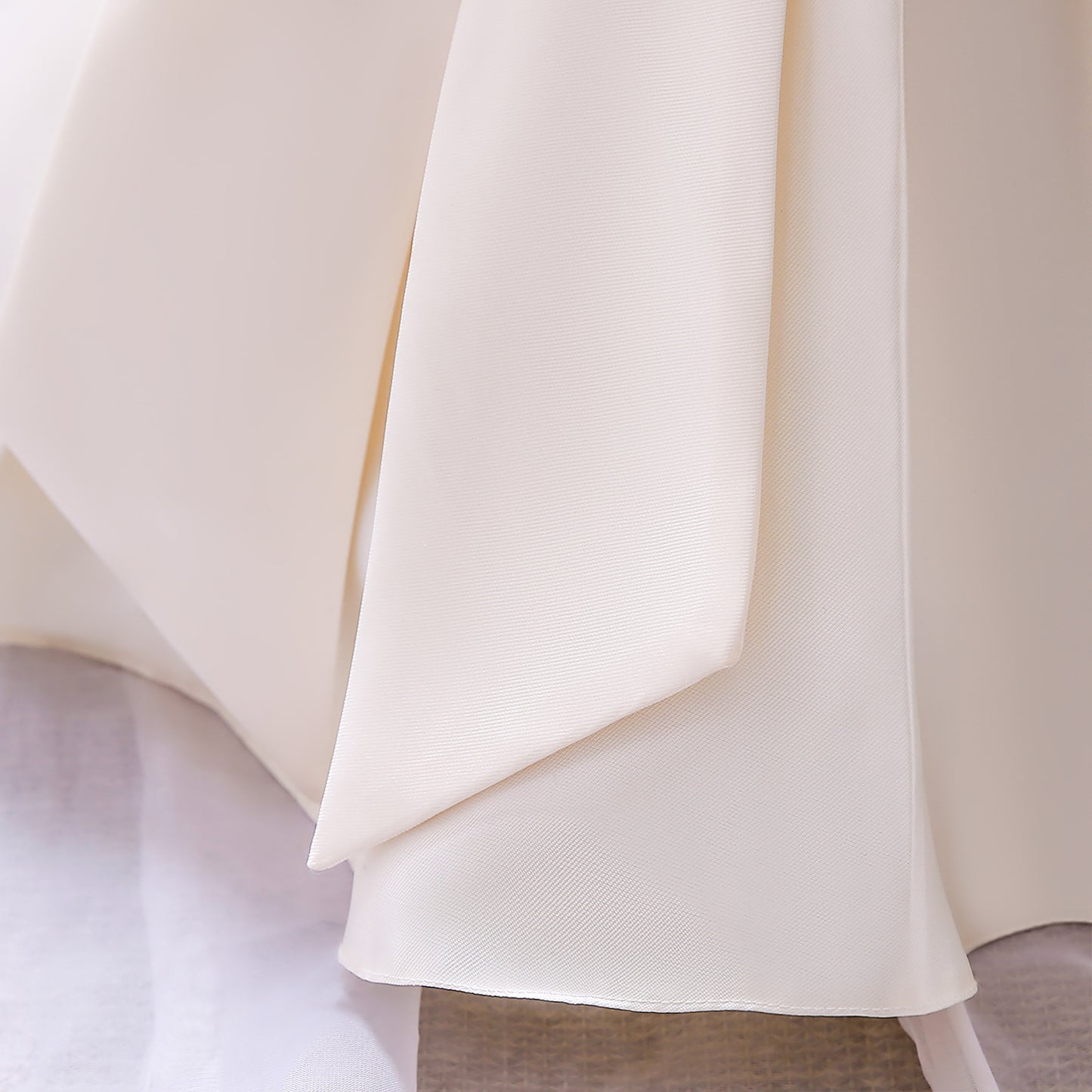 Adorable Puffy Satin Ball Gown for Baby Girls – Ruffle Frill Tea Length Party Dress