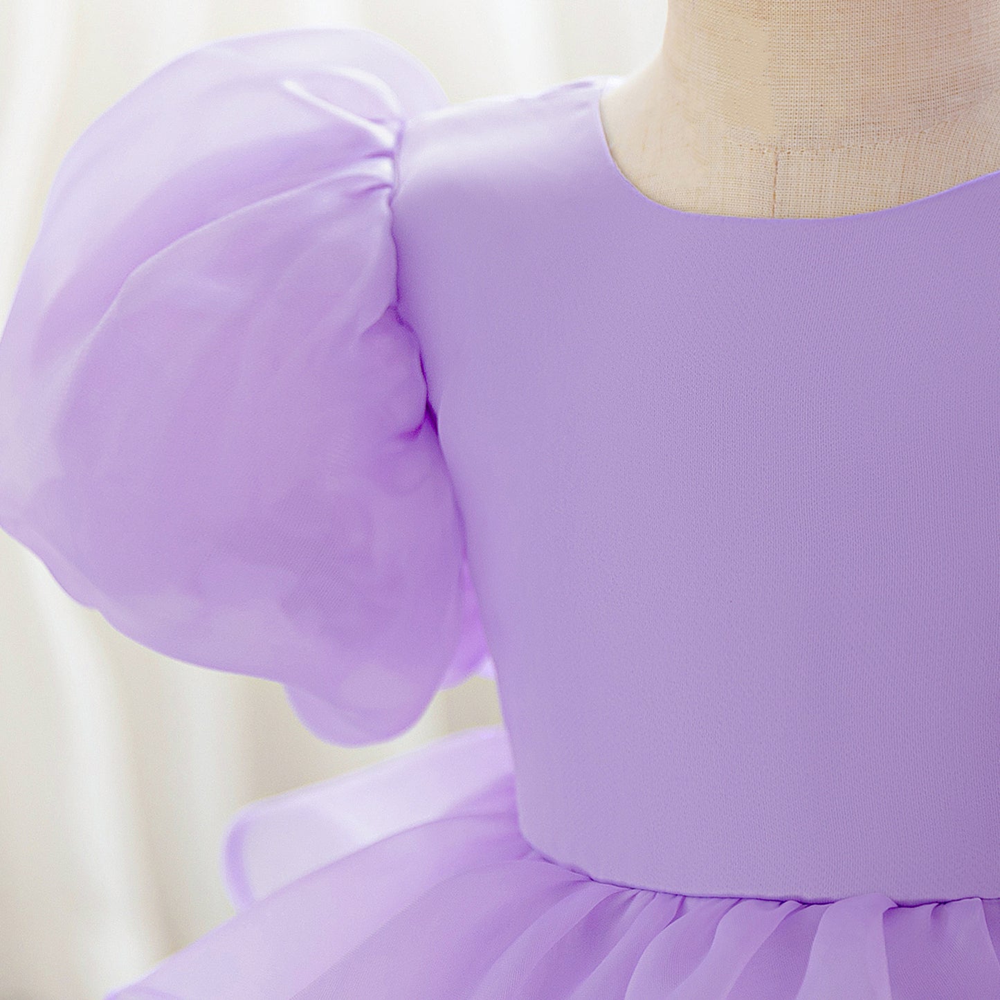 Cute Puffy Ball Gown Flower Girl Dress for Toddlers | Tiered High-Low Princess Birthday Party Skirt