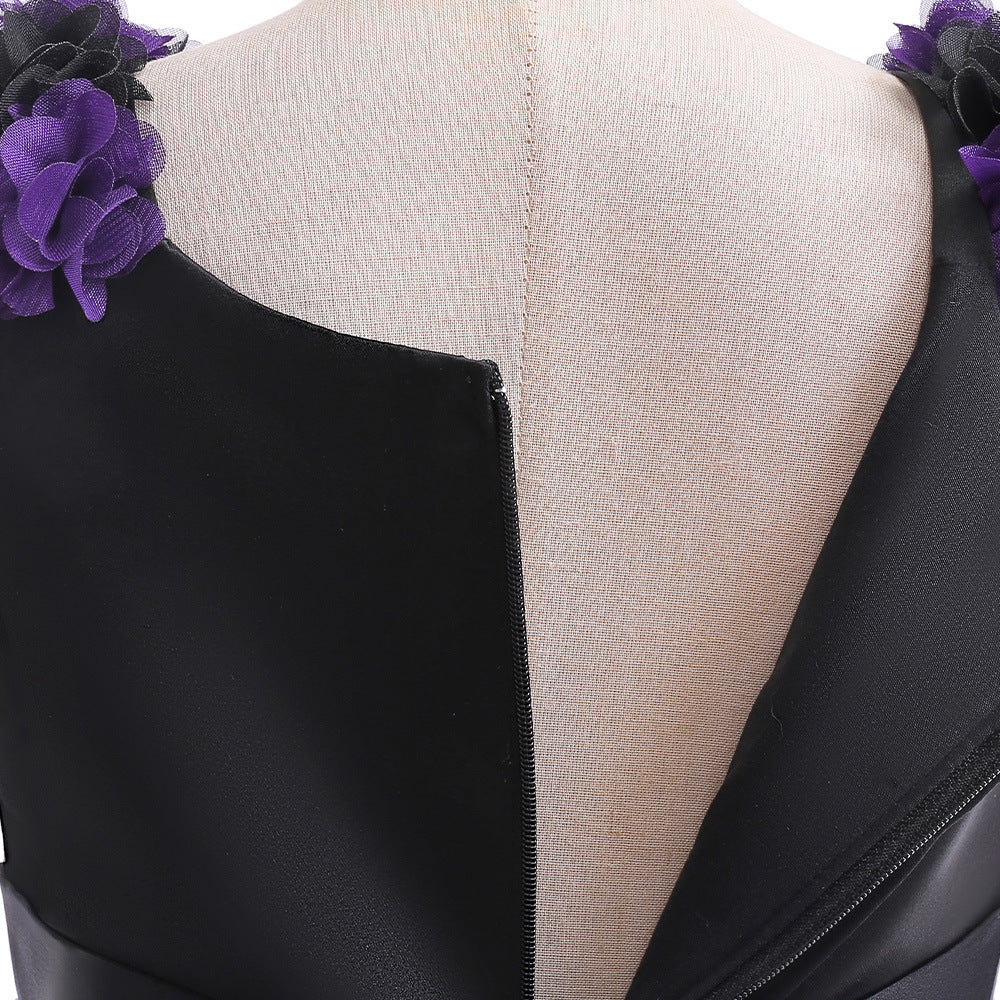 Cute Puffy High-Low Dress for Girls with Applique - Special Occasion & Party Wear