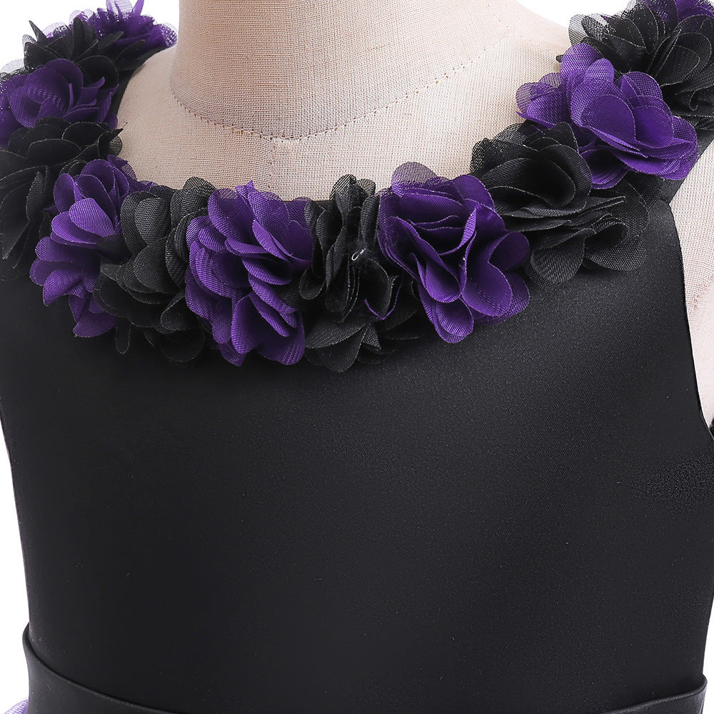Cute Puffy High-Low Dress for Girls with Applique - Special Occasion & Party Wear