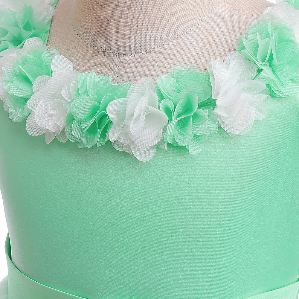 Cute Puffy High-Low Dress for Girls with Applique - Special Occasion & Party Wear