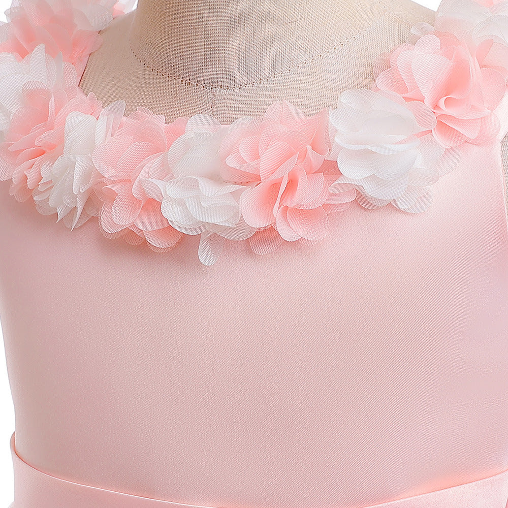 Cute Puffy High-Low Dress for Girls with Applique - Special Occasion & Party Wear