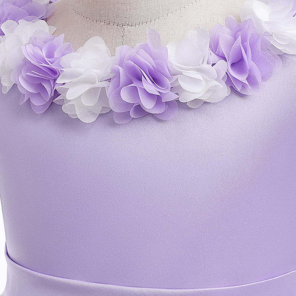 Cute Puffy High-Low Dress for Girls with Applique - Special Occasion & Party Wear