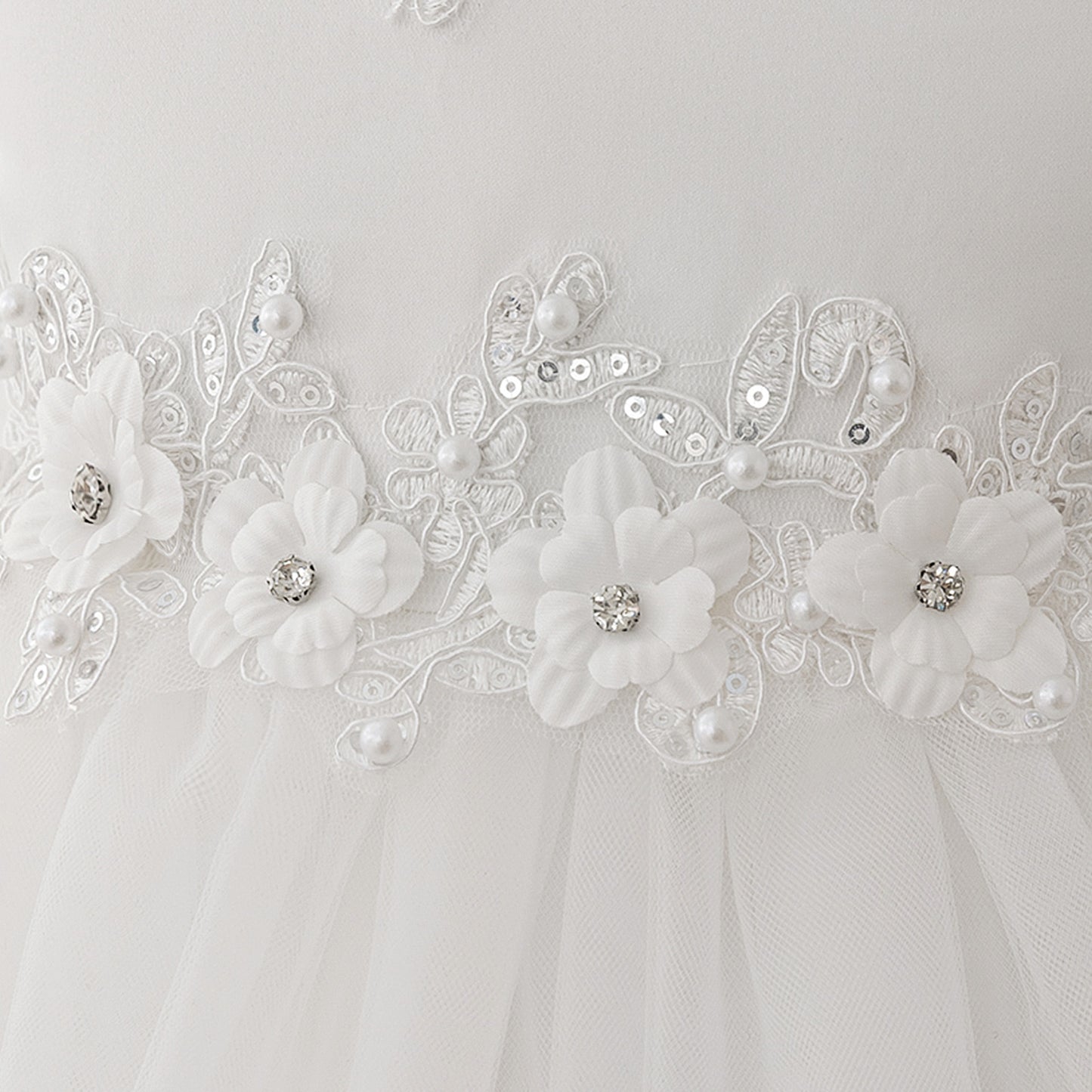 Puffy High-Low Tulle Princess Dress for Girls with Lace and Bow – Party, Wedding & Formal