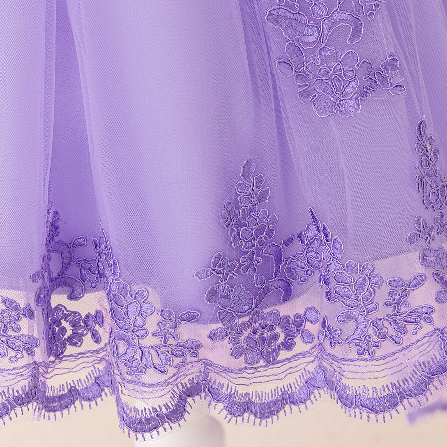 Puffy High-Low Tulle Princess Dress for Girls with Lace and Bow – Party, Wedding & Formal
