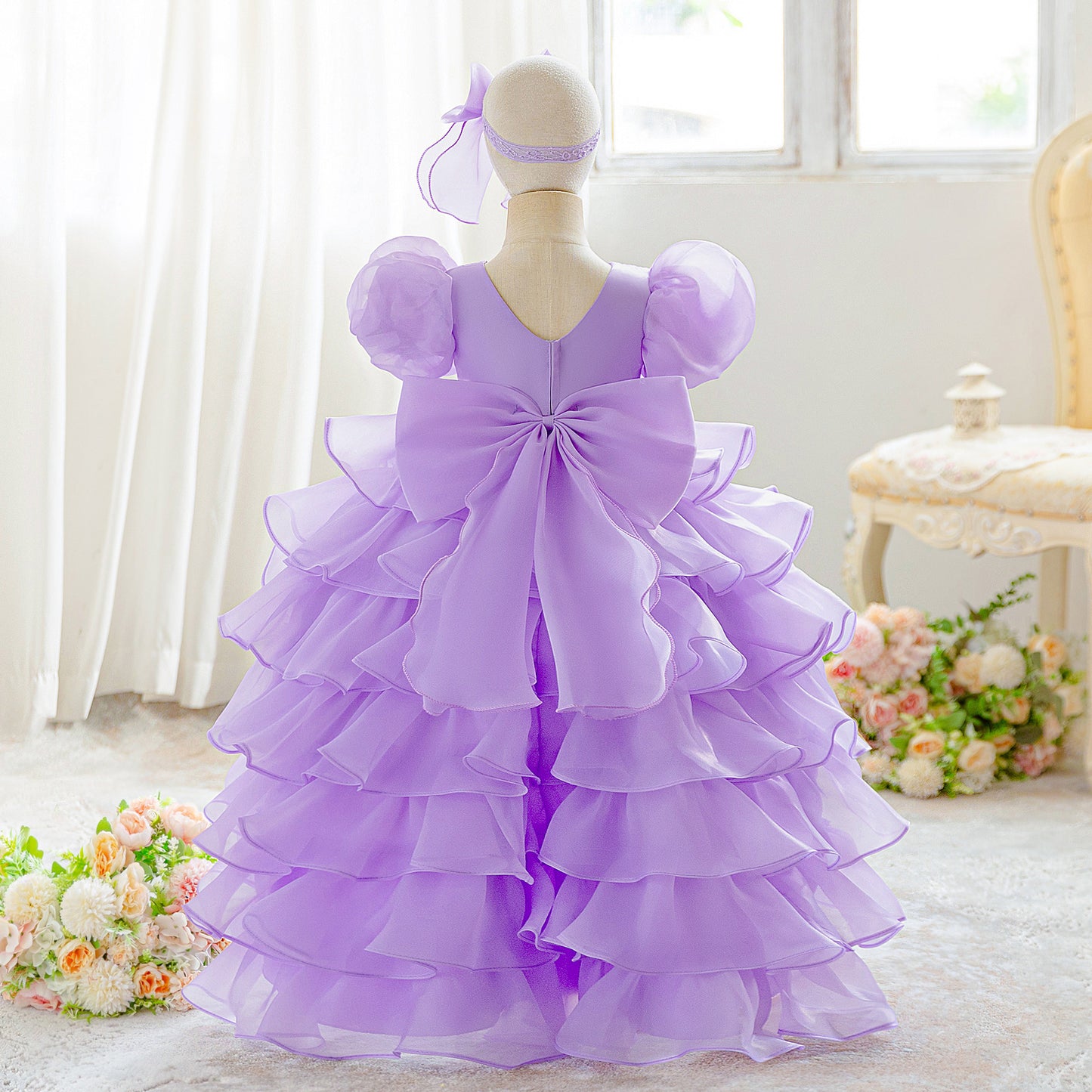 Puffy Tulle Ball Gown Princess Dress for Toddlers – High-Low Party & Flower Girl Outfit