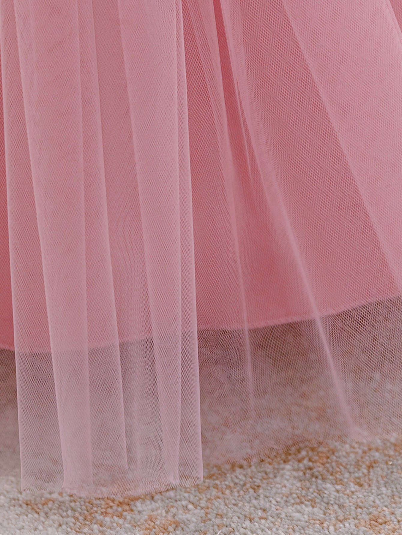 Puffy Pink Princess Dress for Girls with Bowknot – Lace & Tulle Ball Gown