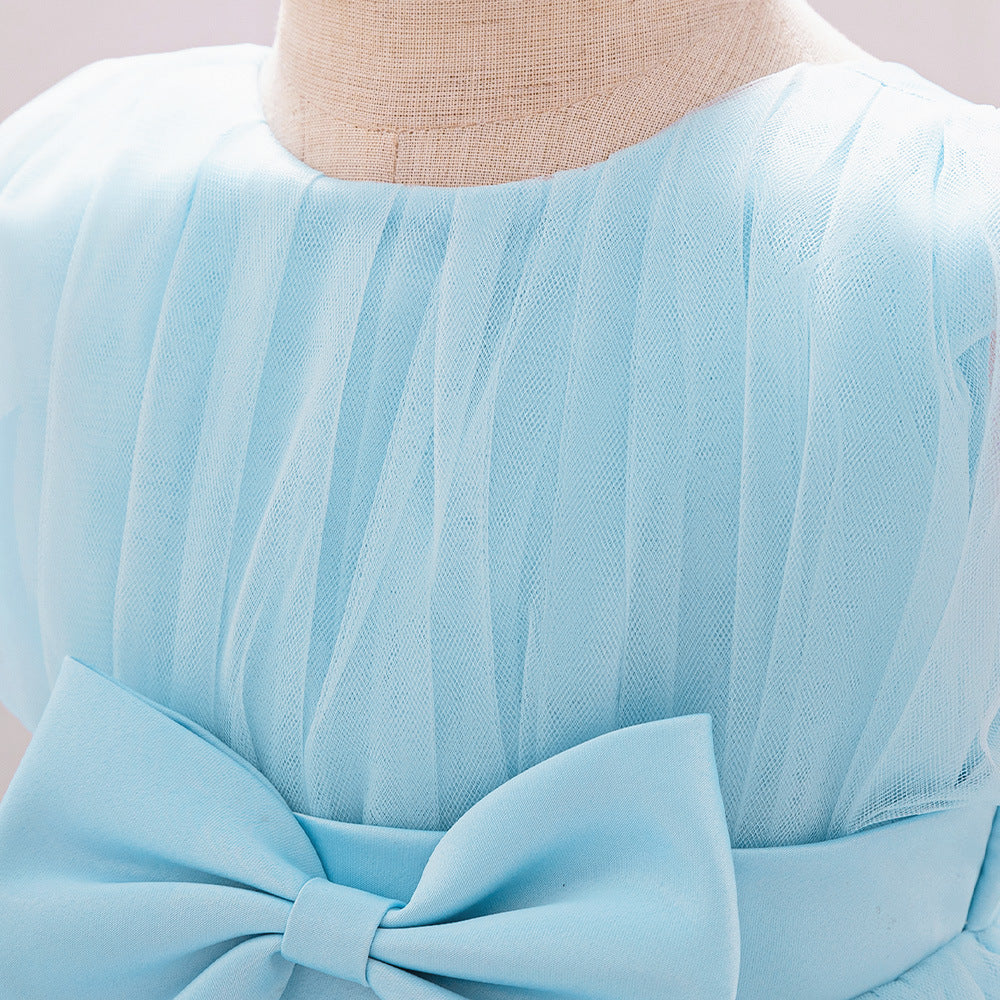 Adorable Puffy Ball Gown Mesh Dress for Girls | Flower Girl & Party Outfits