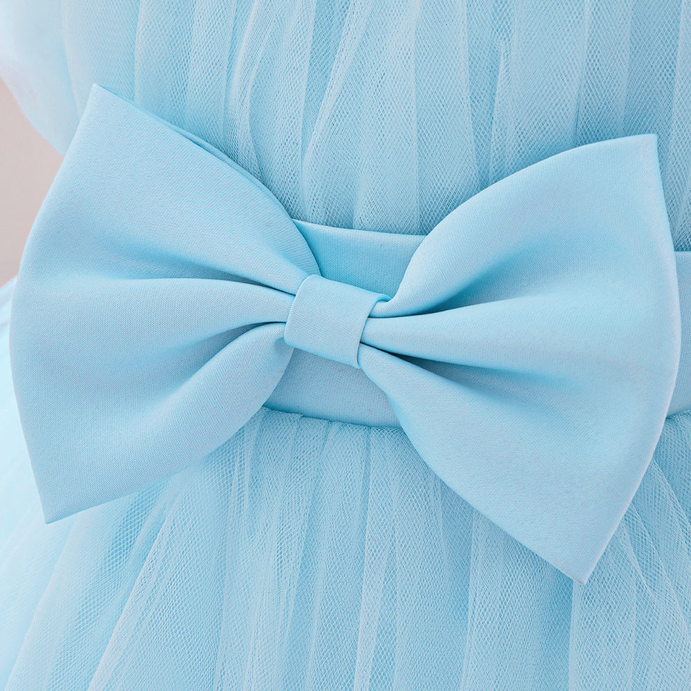Adorable Puffy Ball Gown Mesh Dress for Girls | Flower Girl & Party Outfits