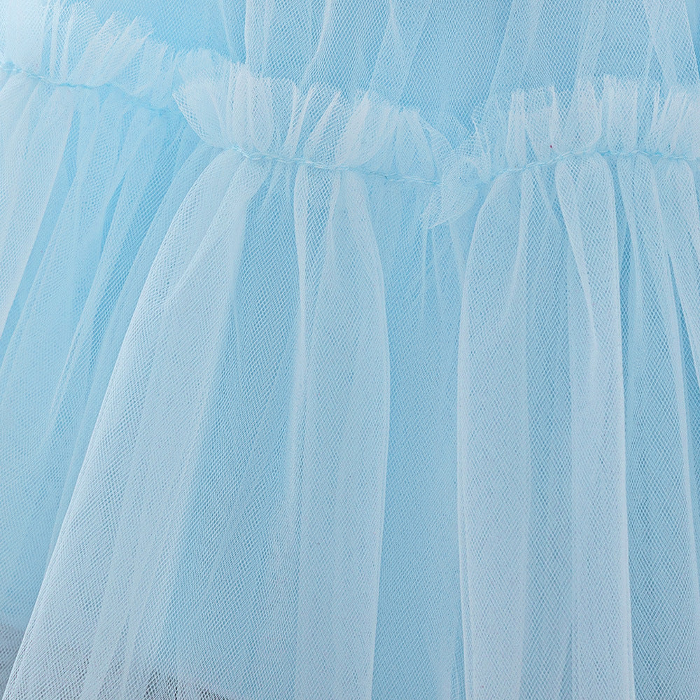 Adorable Puffy Ball Gown Mesh Dress for Girls | Flower Girl & Party Outfits