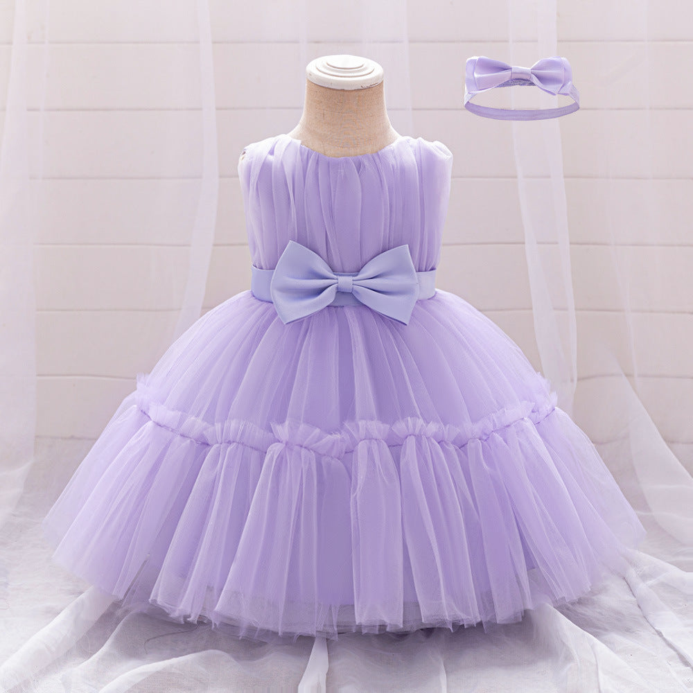 Adorable Puffy Ball Gown Mesh Dress for Girls | Flower Girl & Party Outfits