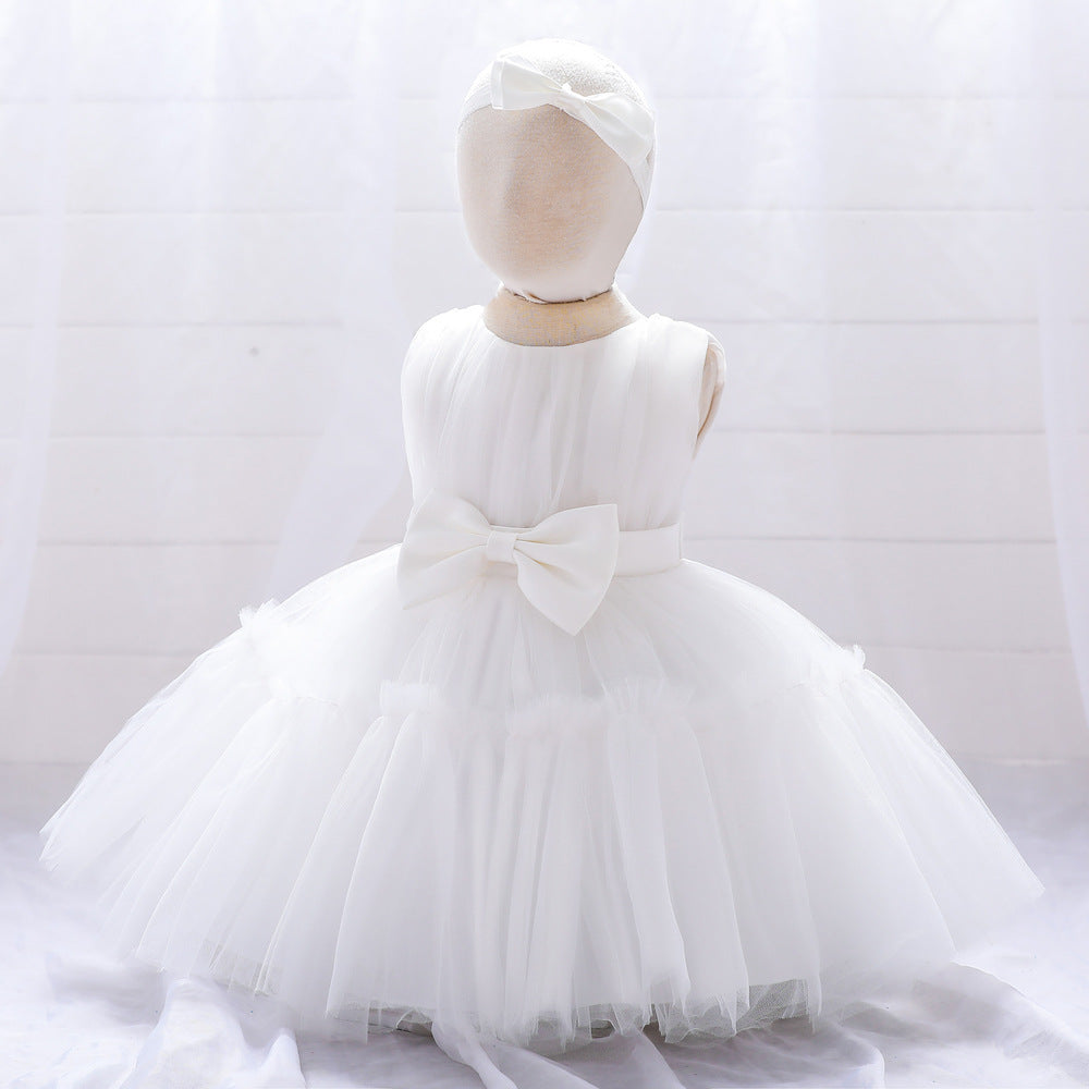 Adorable Puffy Ball Gown Mesh Dress for Girls | Flower Girl & Party Outfits