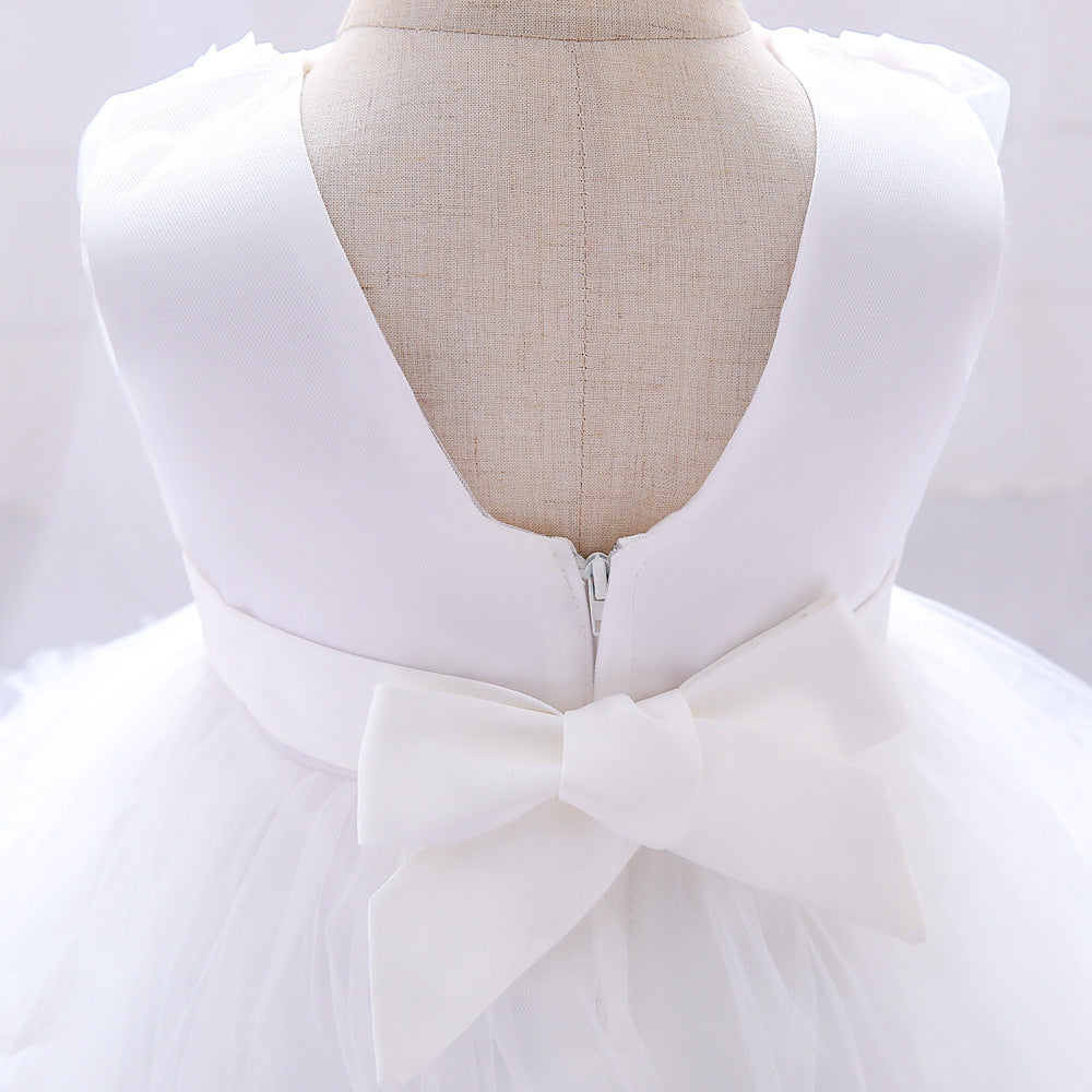 Adorable Puffy Ball Gown Mesh Dress for Girls | Flower Girl & Party Outfits