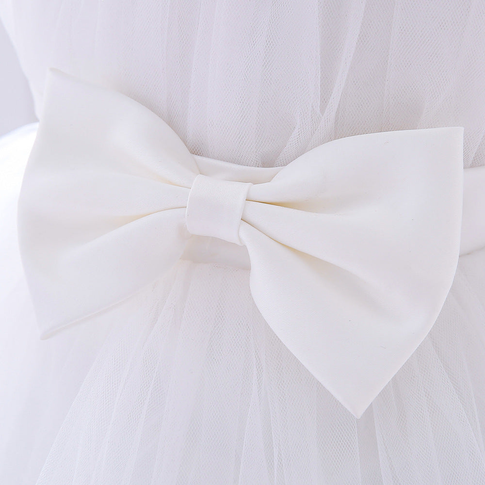 Adorable Puffy Ball Gown Mesh Dress for Girls | Flower Girl & Party Outfits