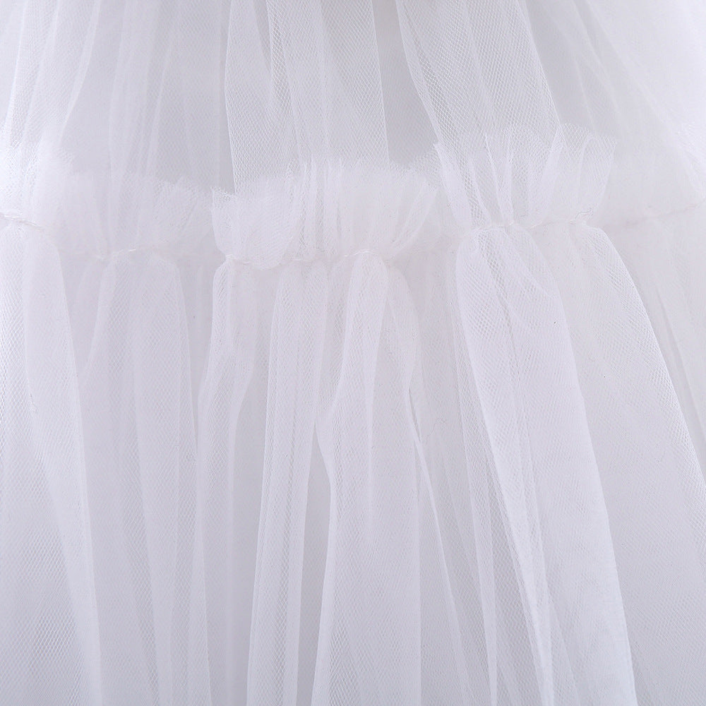 Adorable Puffy Ball Gown Mesh Dress for Girls | Flower Girl & Party Outfits