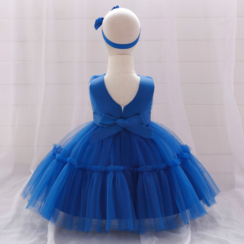 Adorable Puffy Ball Gown Mesh Dress for Girls | Flower Girl & Party Outfits