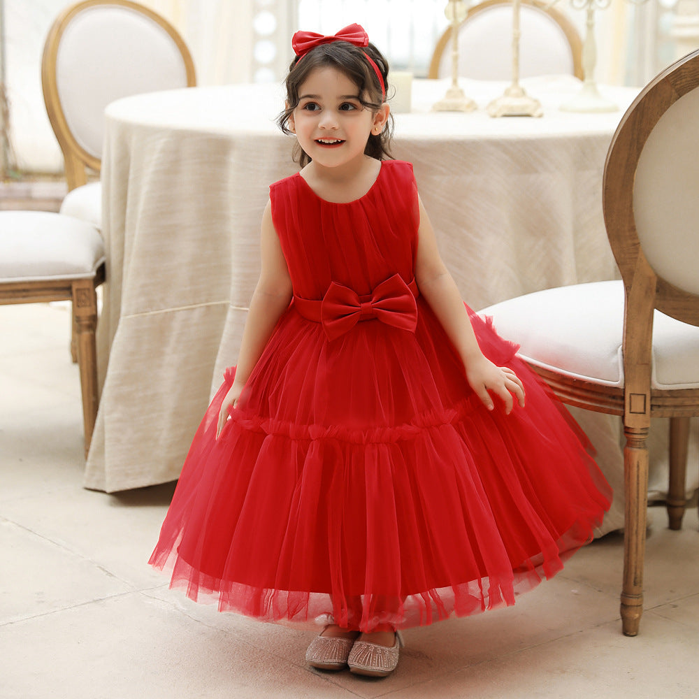 Adorable Puffy Ball Gown Mesh Dress for Girls | Flower Girl & Party Outfits