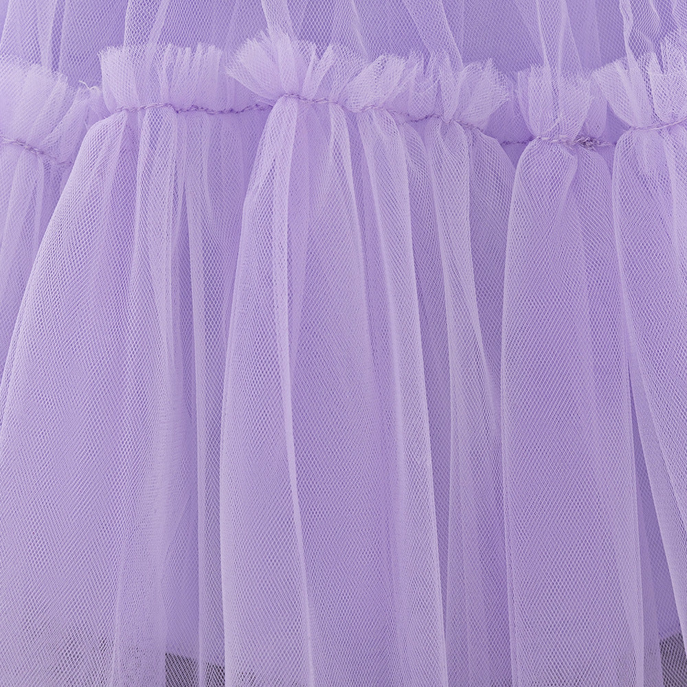 Adorable Puffy Ball Gown Mesh Dress for Girls | Flower Girl & Party Outfits