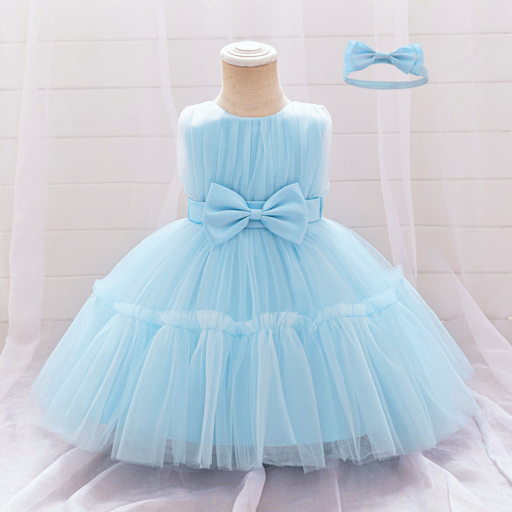Adorable Puffy Ball Gown Mesh Dress for Girls | Flower Girl & Party Outfits