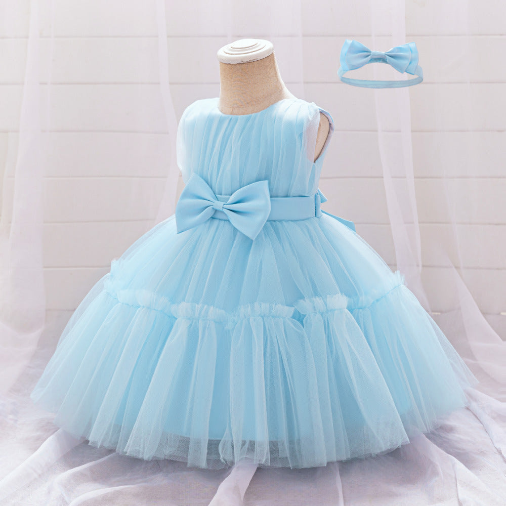 Adorable Puffy Ball Gown Mesh Dress for Girls | Flower Girl & Party Outfits