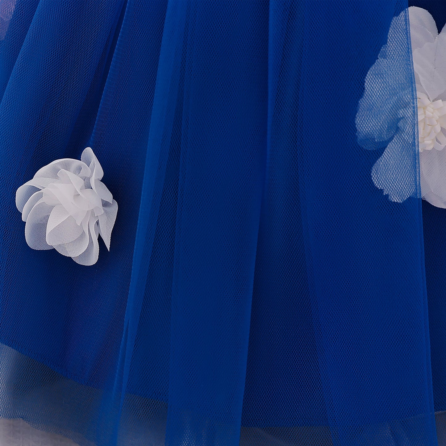 Puffy Mesh Off Shoulder Flower Girl Dress – Cute Applique Tea Length Gown for Toddlers