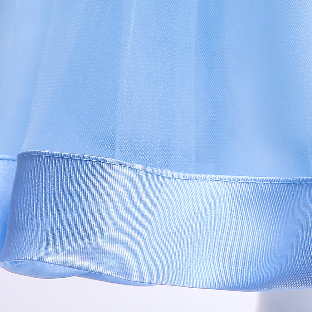 Puffy Off-Shoulder Tea-Length Girl's Ball Gown Dress for Parties & Weddings