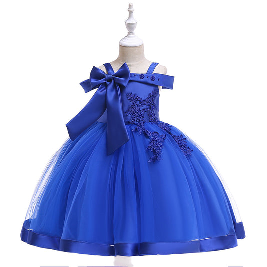 Frocklet Puffy Off-Shoulder Tea-Length Girl's Ball Gown Dress for Parties & Weddings 36