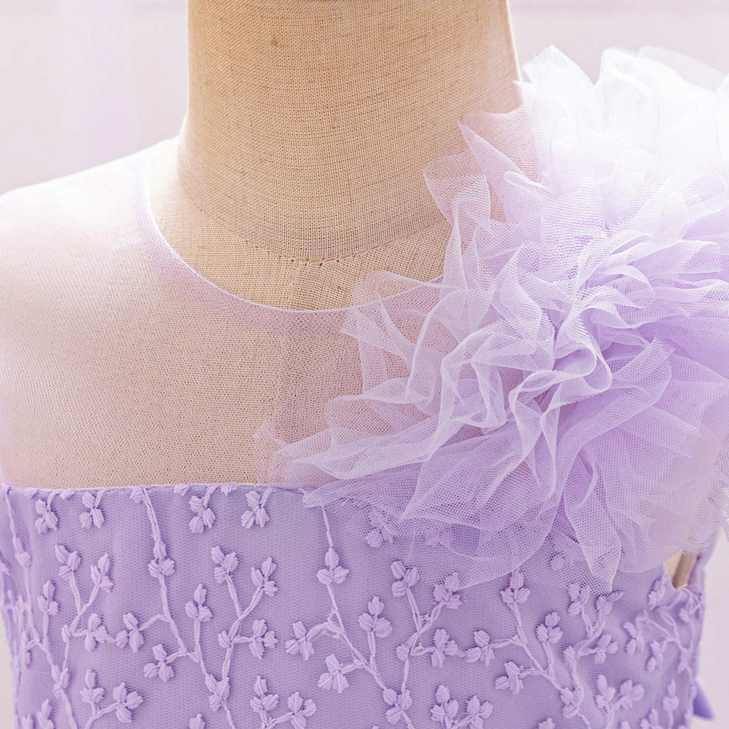 Puffy Off-Shoulder Tulle Princess Dress for Baby Girls | Embroidered Tea Length Party Gown