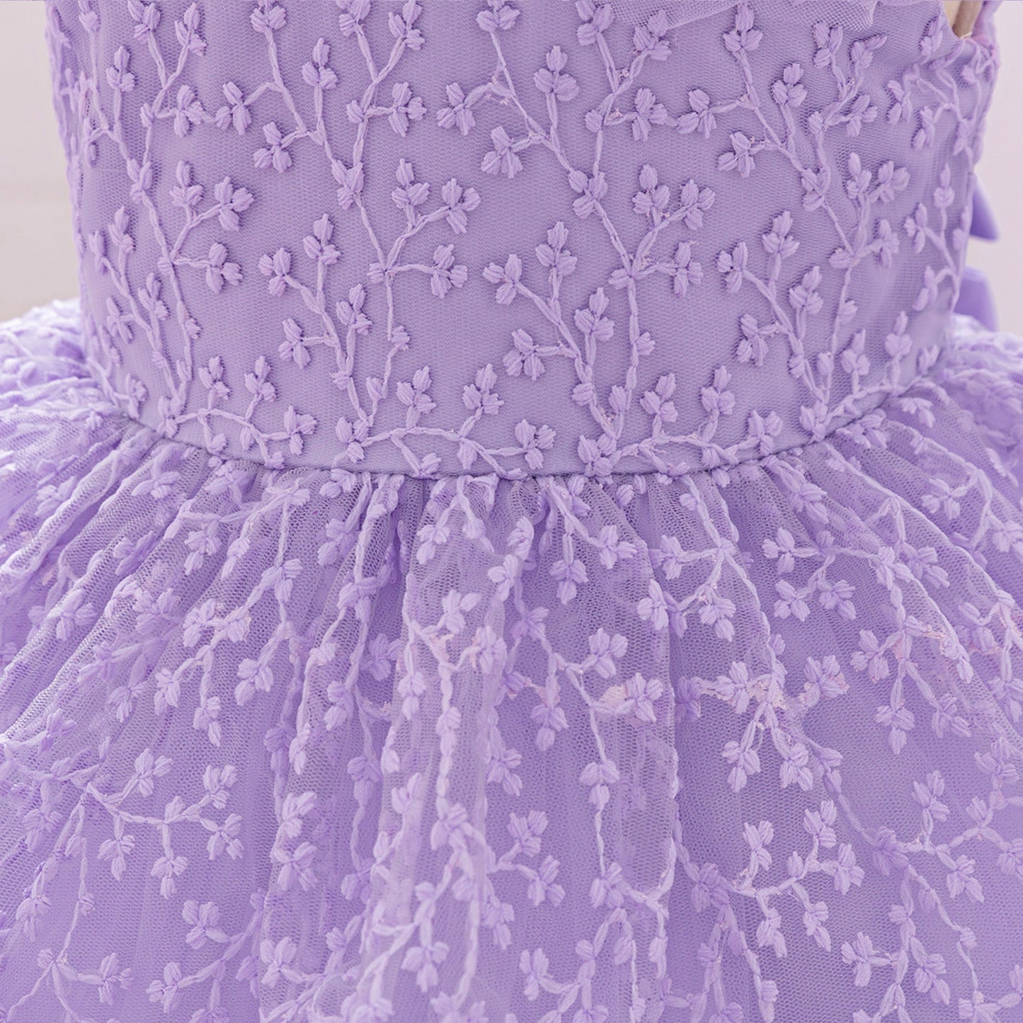 Puffy Off-Shoulder Tulle Princess Dress for Baby Girls | Embroidered Tea Length Party Gown