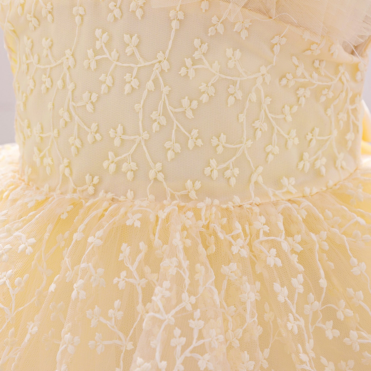 Puffy Off-Shoulder Tulle Princess Dress for Baby Girls | Embroidered Tea Length Party Gown