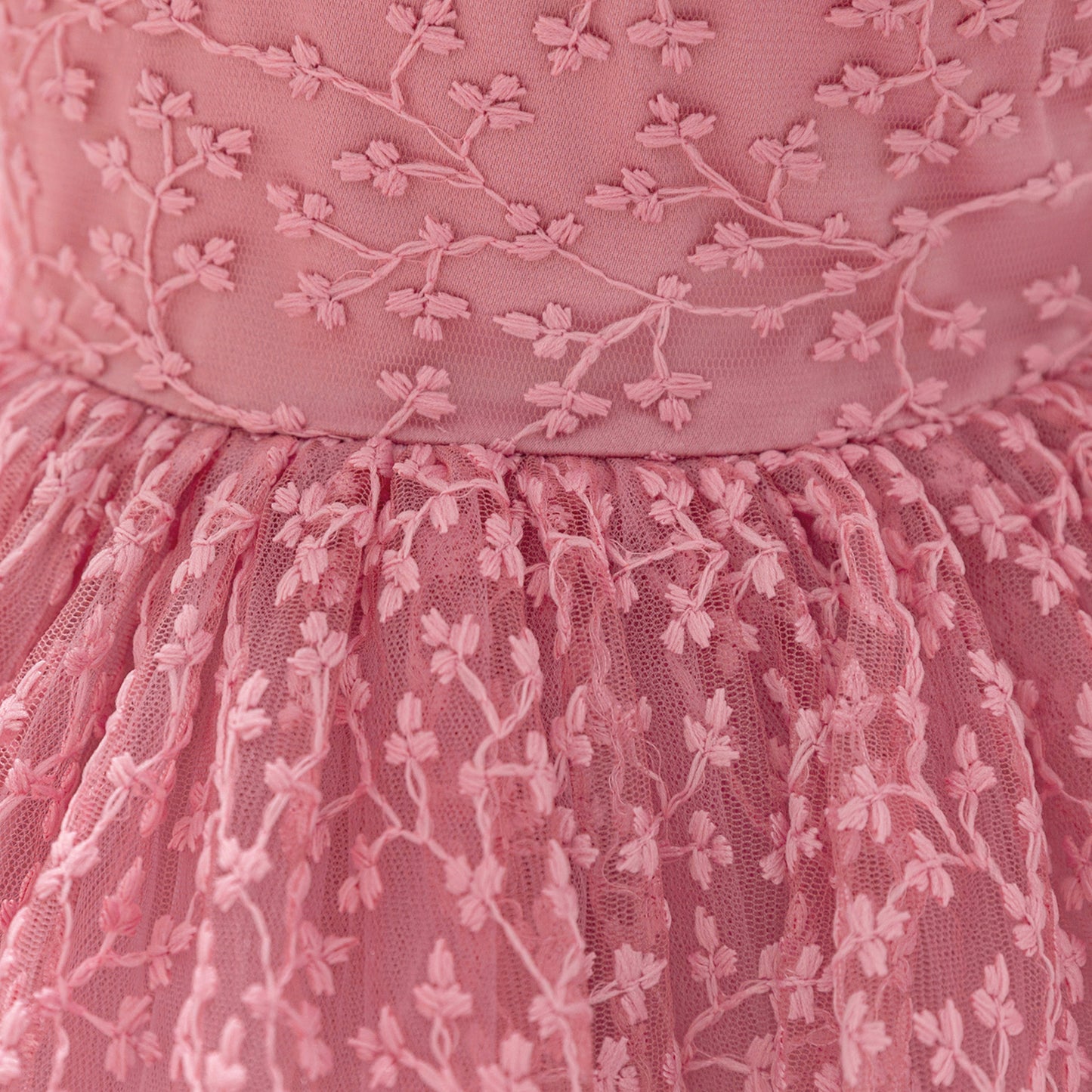 Puffy Off-Shoulder Tulle Princess Dress for Baby Girls | Embroidered Tea Length Party Gown