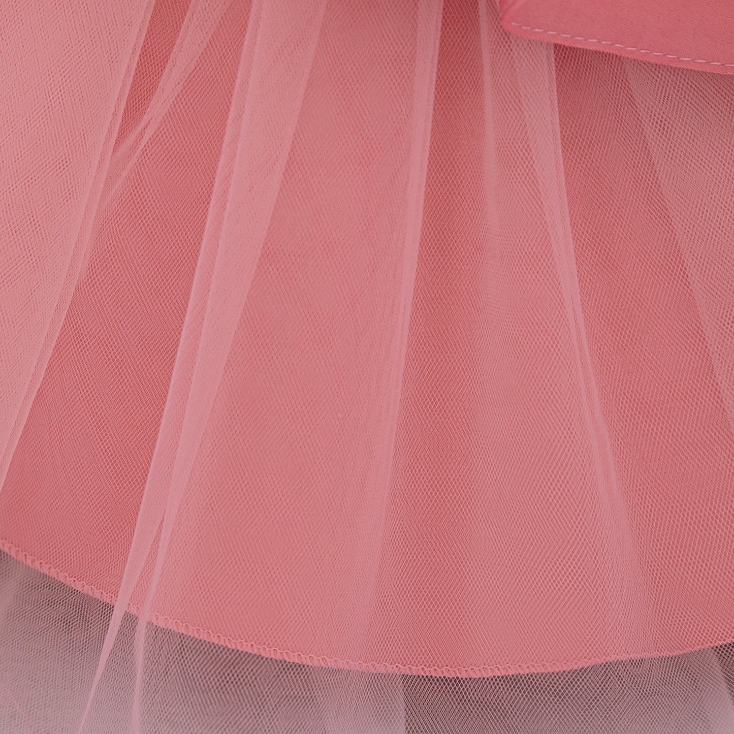 Puffy Satin Floral Embroidered Birthday Dress – Tea Length Princess Gown for Toddlers