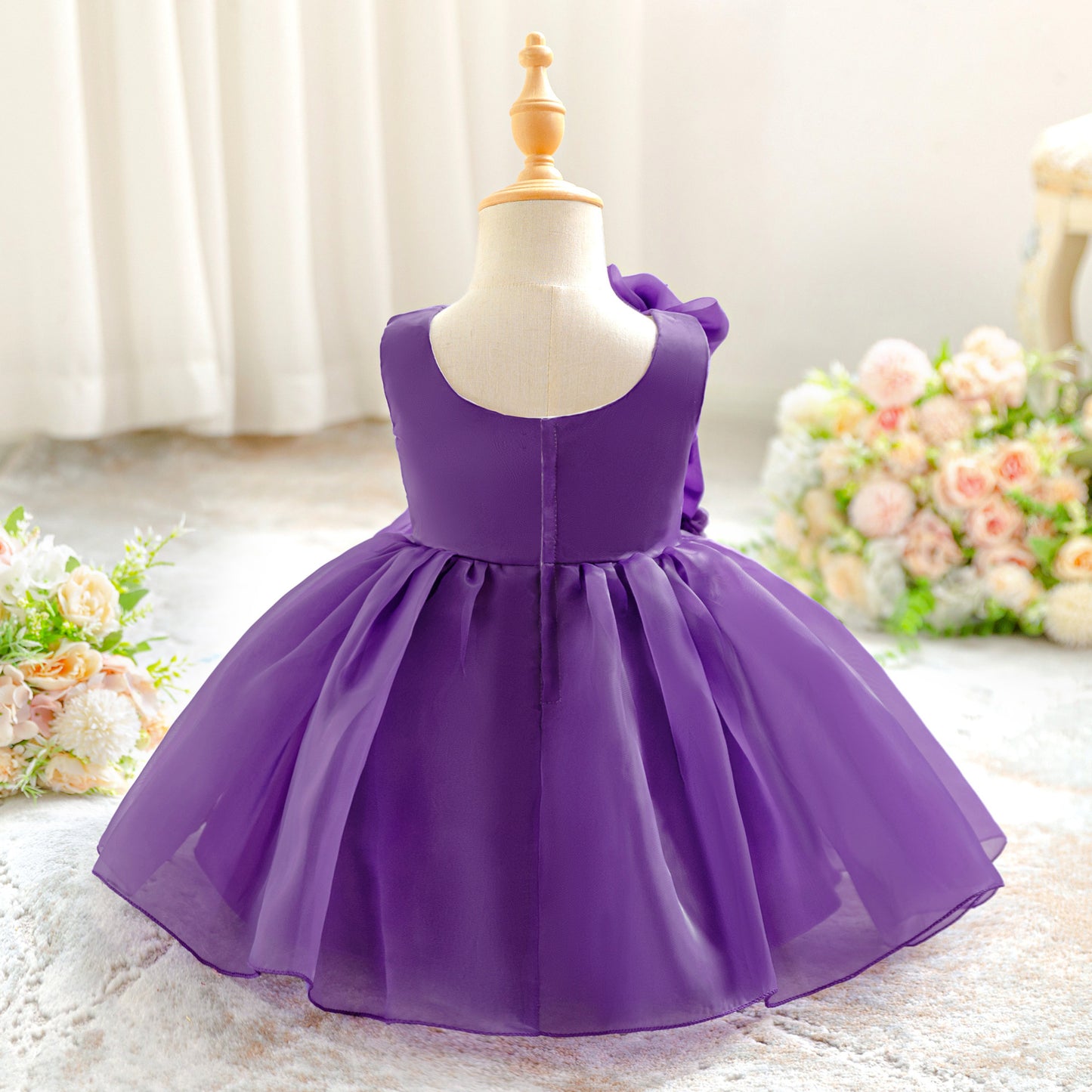 Adorable Puffy Tea-Length Princess Dress for Toddlers | Ball Gown Flower Girl Outfit