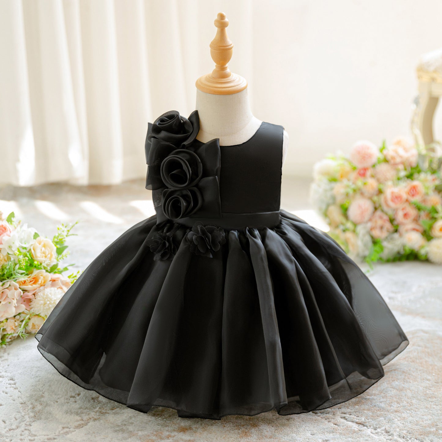 Adorable Puffy Tea-Length Princess Dress for Toddlers | Ball Gown Flower Girl Outfit