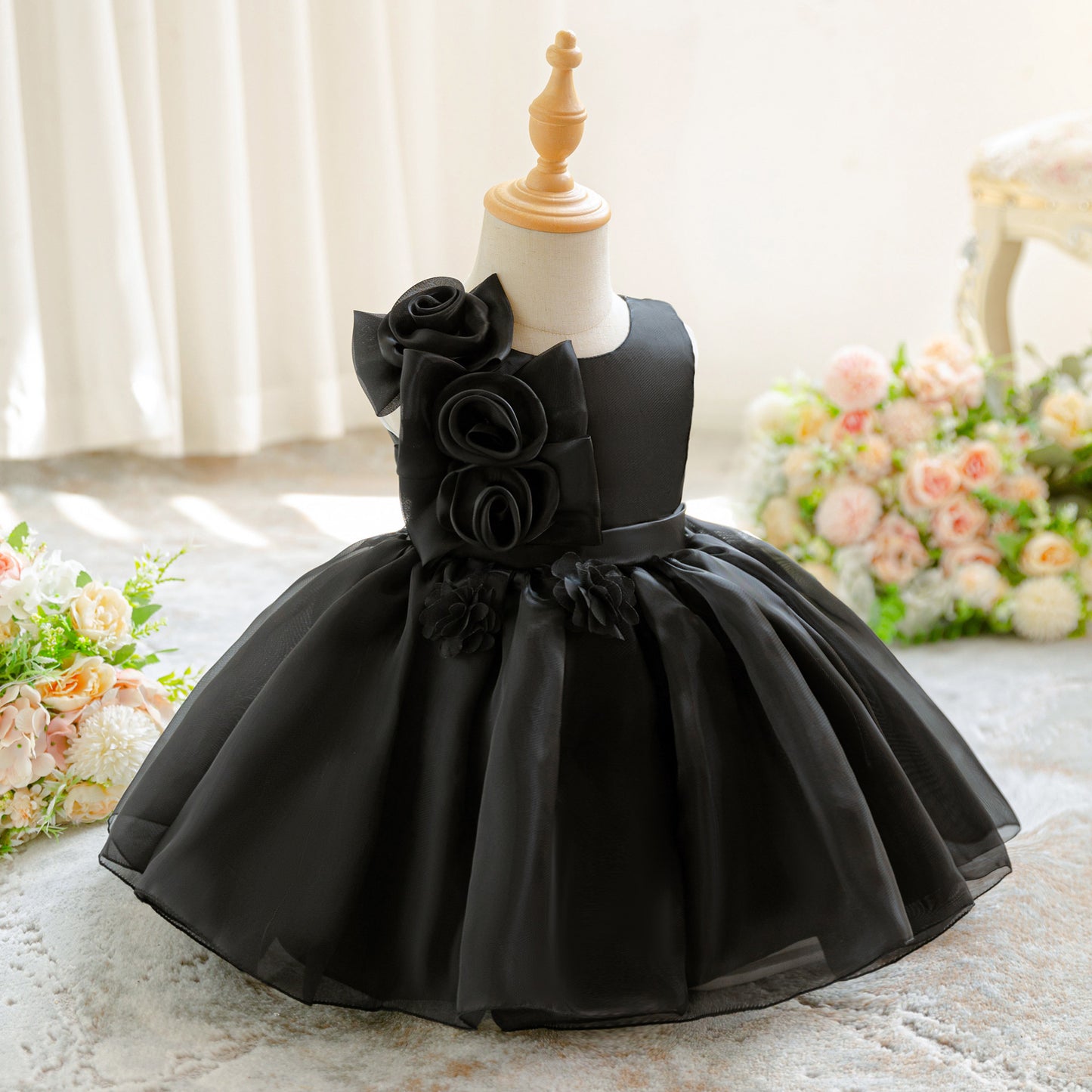 Adorable Puffy Tea-Length Princess Dress for Toddlers | Ball Gown Flower Girl Outfit