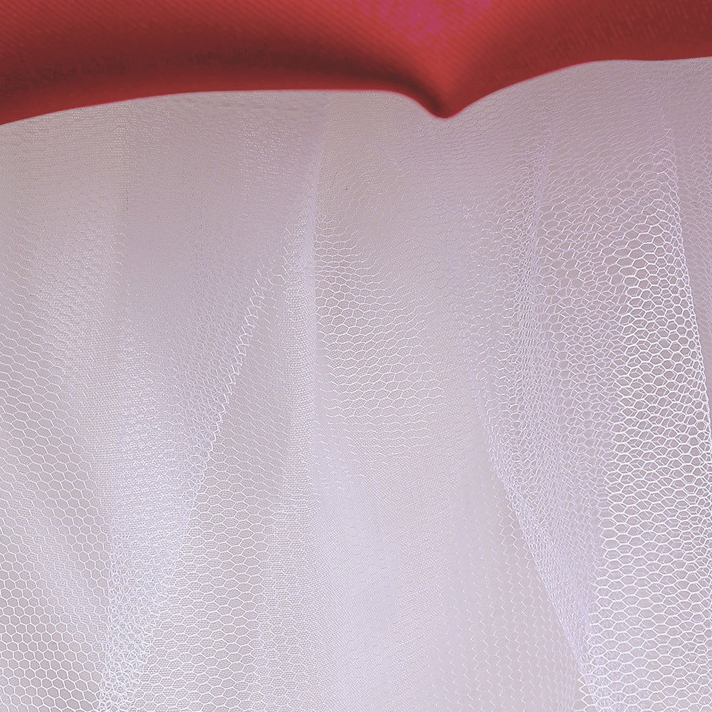 Tea-Length Satin Princess Dress for Girls with Puff Sleeves