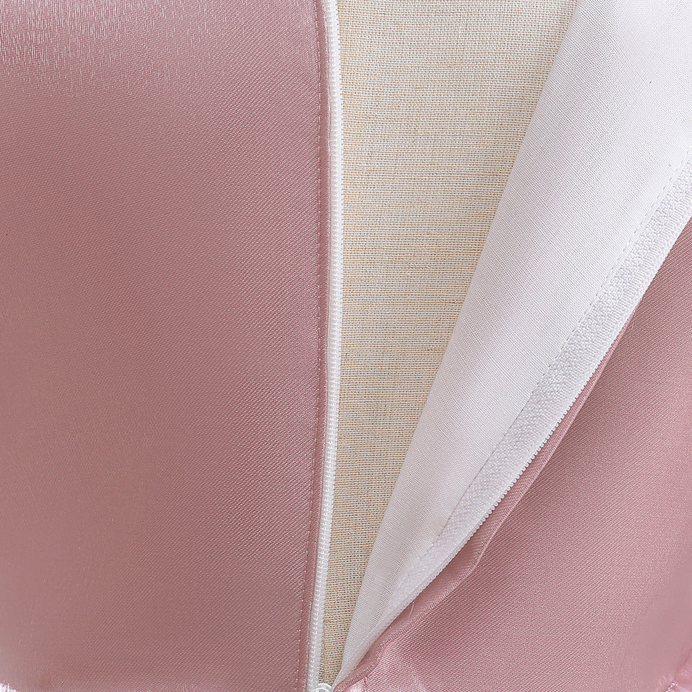 Tea-Length Satin Princess Dress for Girls with Puff Sleeves