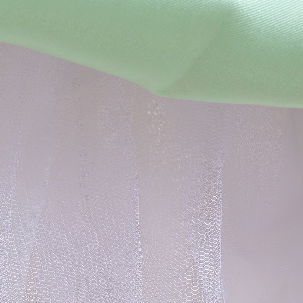 Tea-Length Satin Princess Dress for Girls with Puff Sleeves