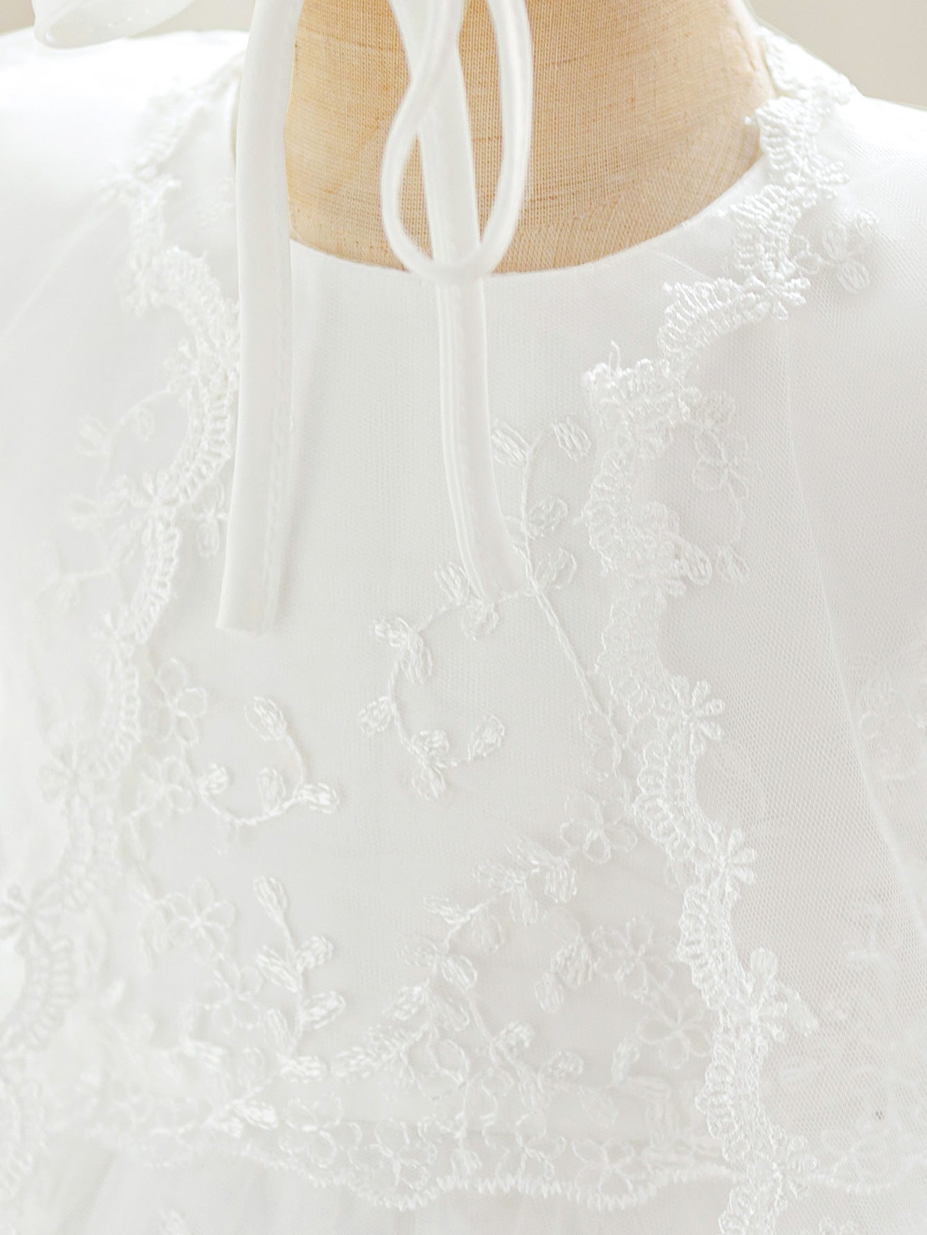 Sleeveless White A-line Lace Baby Dress – Perfect Flower Girl & Party Dress