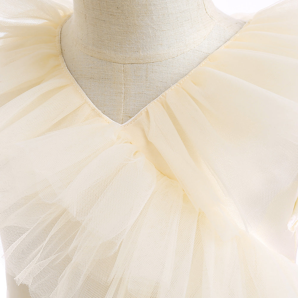 Cute Tiered Tulle A-Line Dress for Girls – Party & Flower Girl Princess Dress