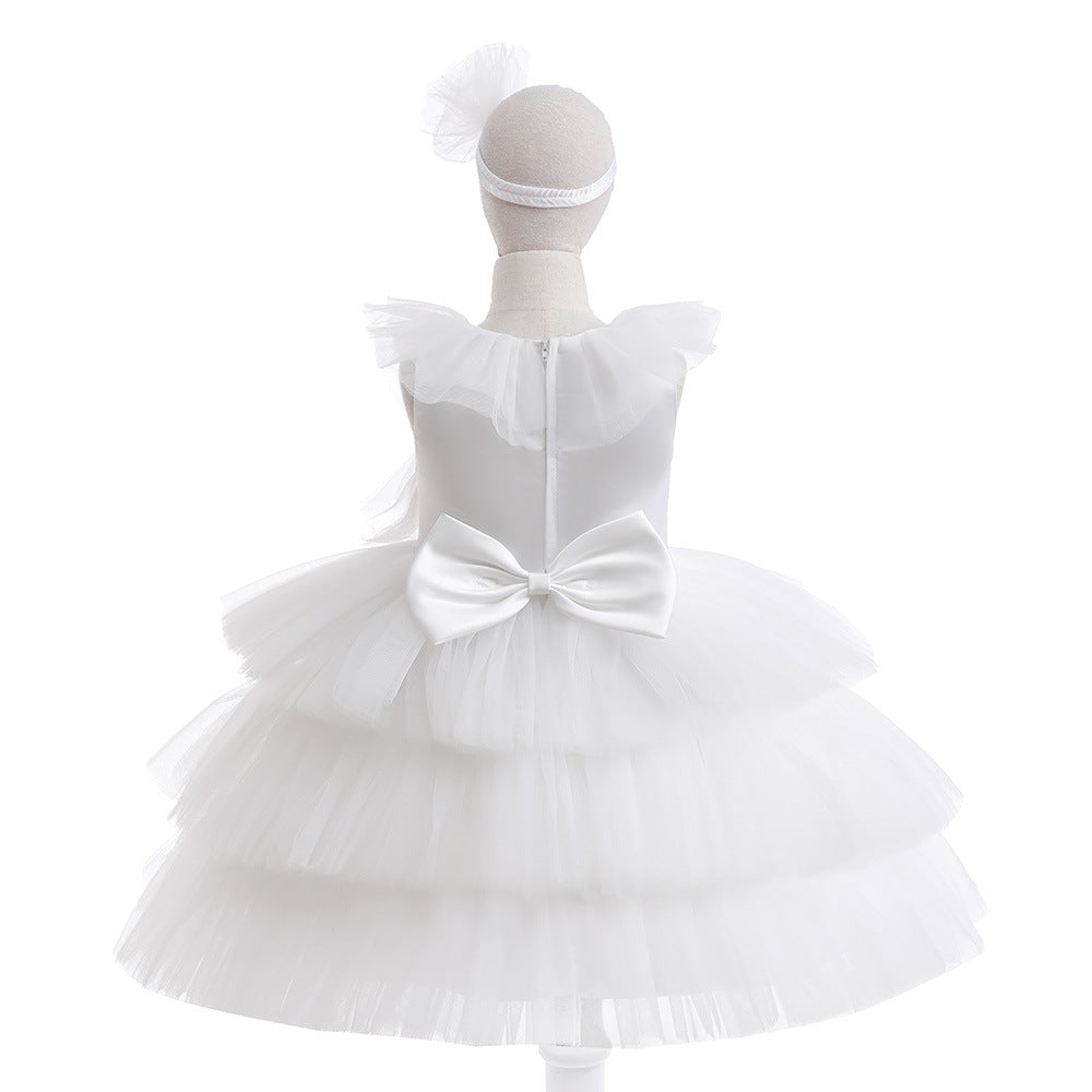 Cute Tiered Tulle A-Line Dress for Girls – Party & Flower Girl Princess Dress