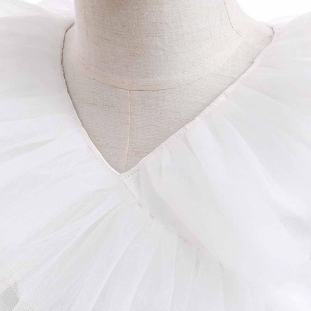 Cute Tiered Tulle A-Line Dress for Girls – Party & Flower Girl Princess Dress
