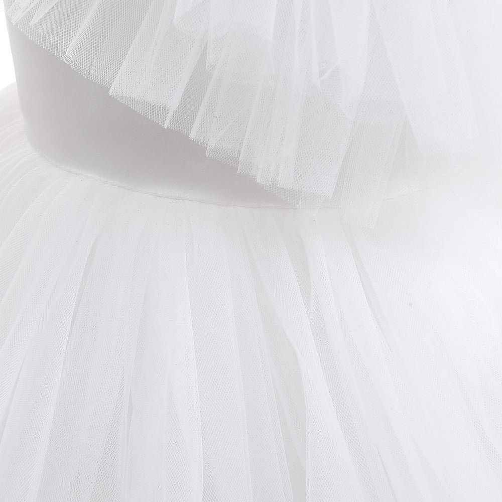 Cute Tiered Tulle A-Line Dress for Girls – Party & Flower Girl Princess Dress